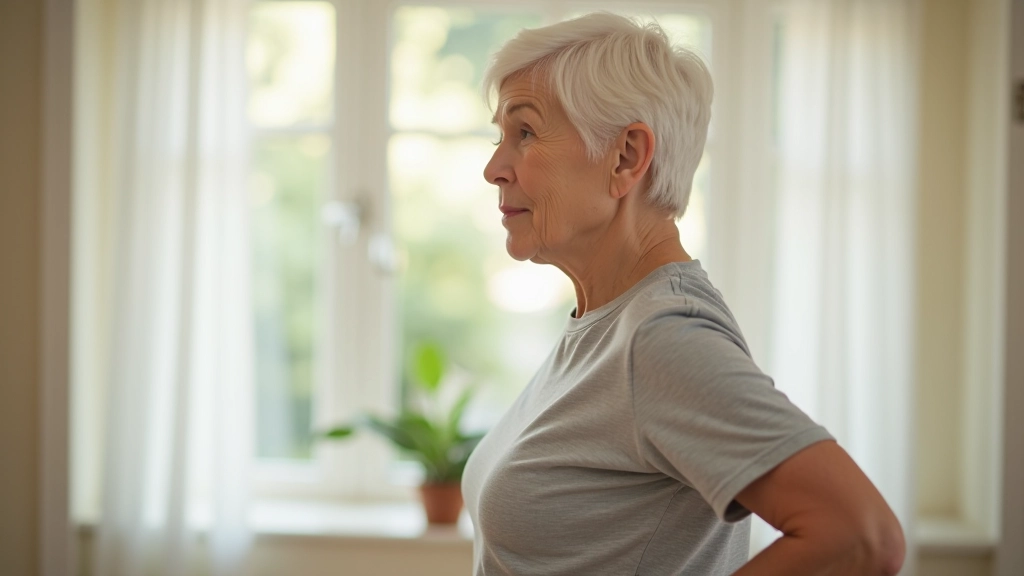 Person demonstrating proper posture and alignment during gentle mobility exercise
